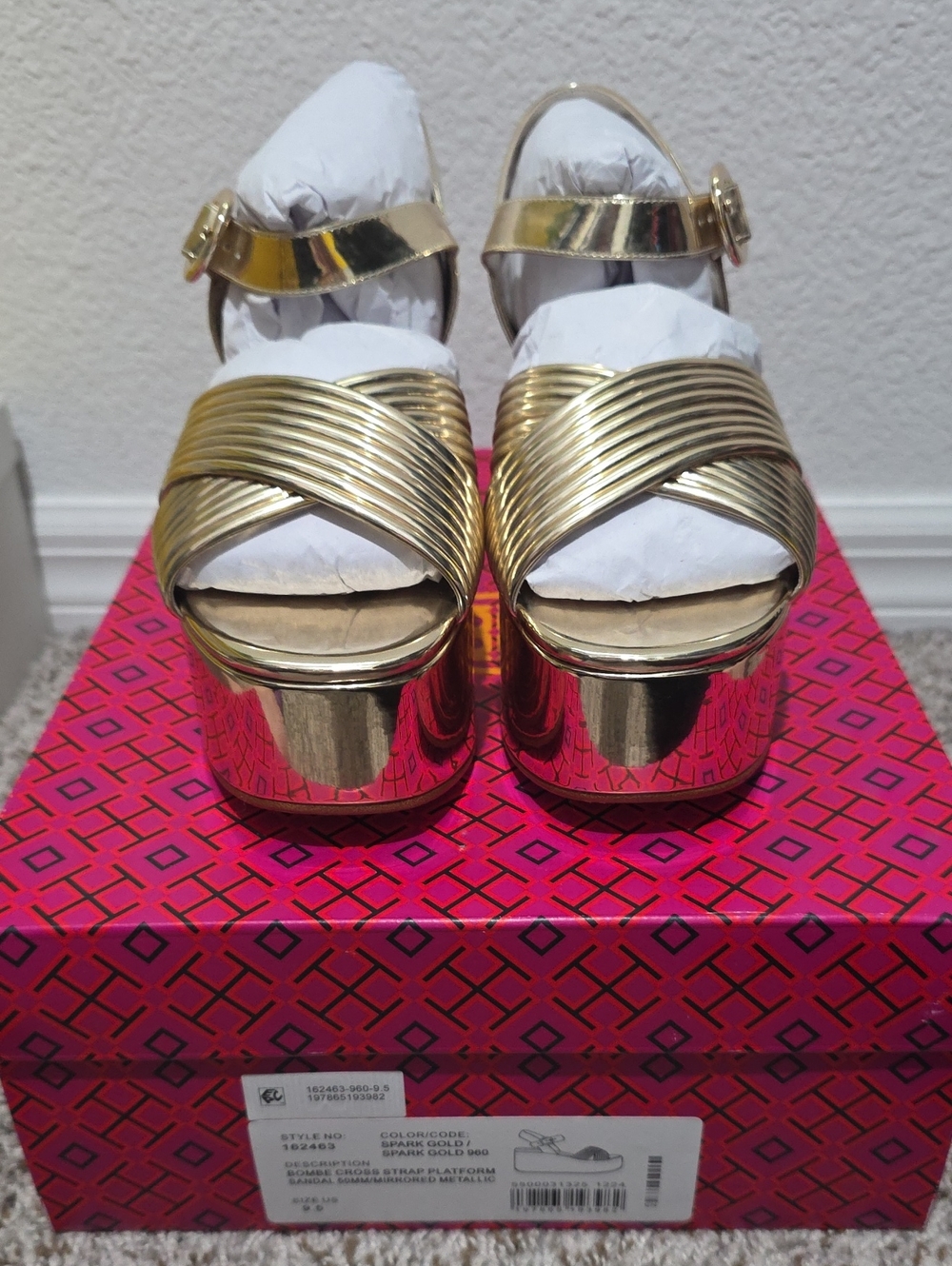 Tory Burch Metallic Gold Platform Sandals
